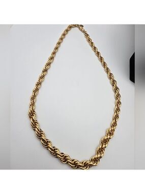Vintage Gold Twisted Rope Chucky Chain Necklace Statement 24''